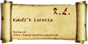 Kabók Loretta névjegykártya